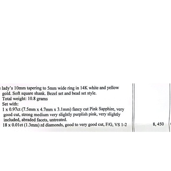 Pink Sapphire and Diamond Ladies Ring - Size 6 - Picture 10 of 10